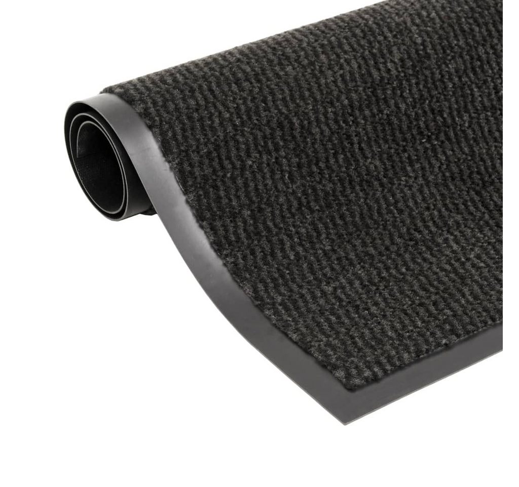 furnicato Fußmatte Schmutzfangmatte 40 x 60 cm Schwarz aus getuftetem Polypropylen, Rechteckig, Rutschfeste Fußmatte, schimmelfest und feuchtigkeitsbeständig Bild 2