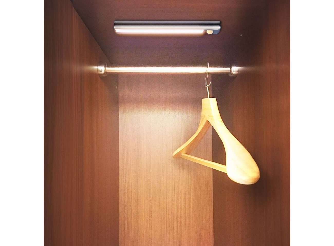 Nedis LED Lichtleiste Akku LED-Lichtleiste 20,5cm, Bewegungsmelder, USB-C, Magnet, Silber, LED fest integriert, Wiederaufladbare LED-Unterbauleuchte mit Bewegungsmelder & Magnet Bild 5