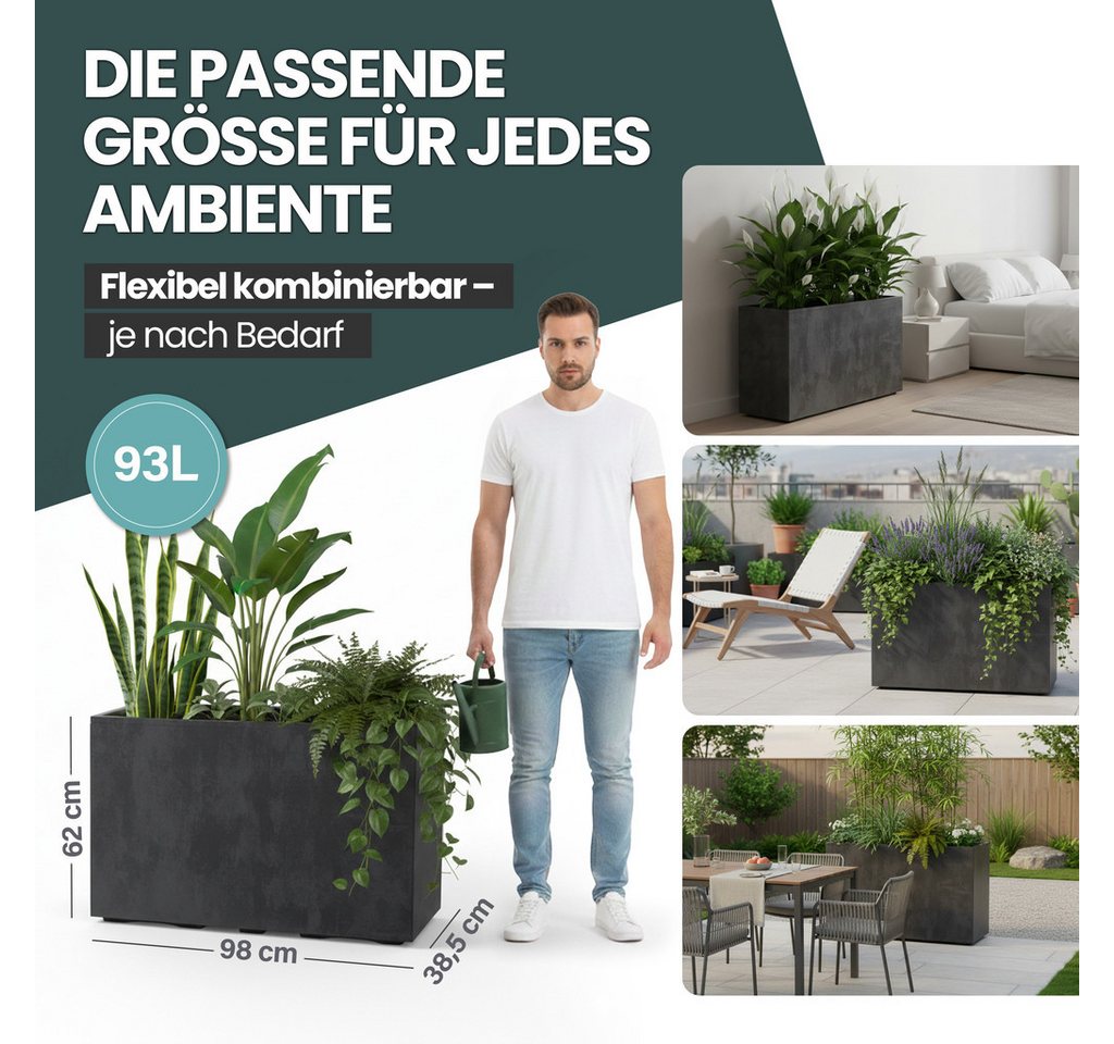 KreLeo Pflanzkübel 'Millennium Fence', XXL Sichtschutz in verschiedenen Farben (2 St) Bild 4