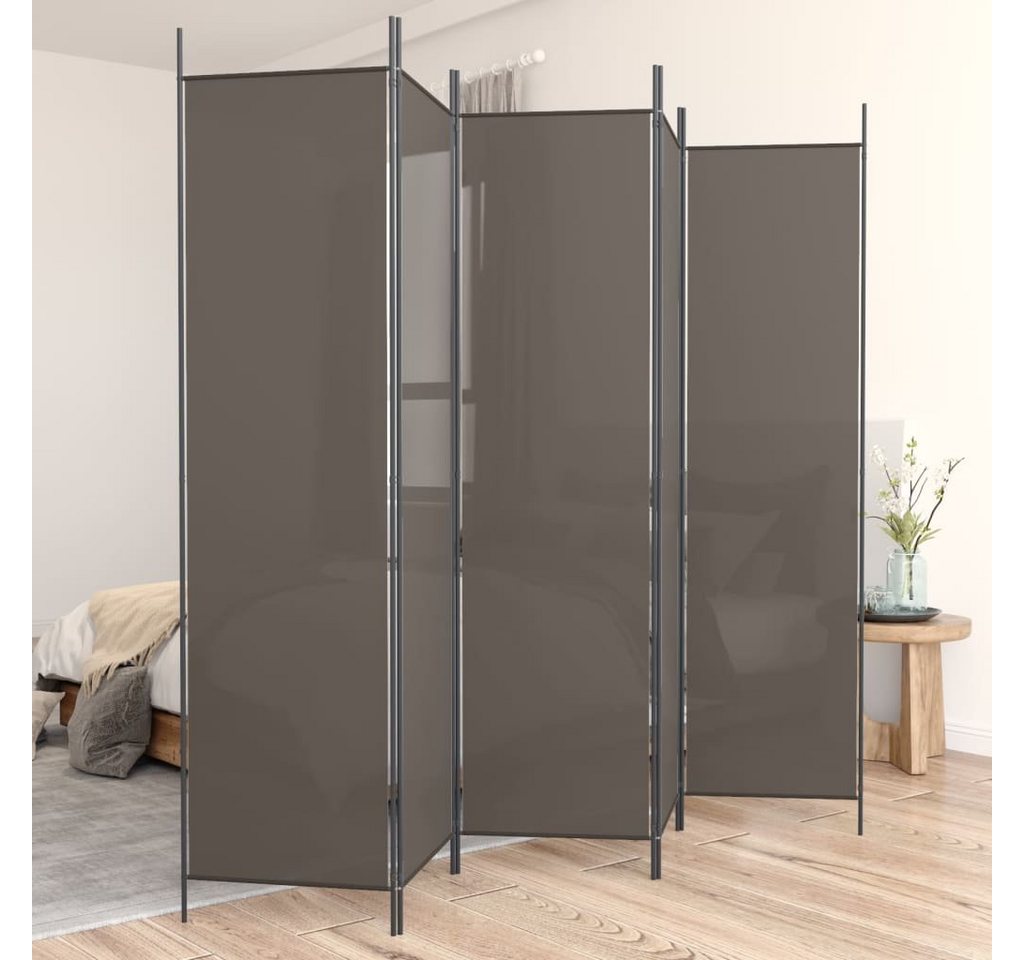 furnicato Raumteiler Paravent 250 x 200 cm Anthrazit, 1-tlg., Zusammenklappbarer Sichtschutz als Raumtrenner für dein Wohnzimmer Bild 4