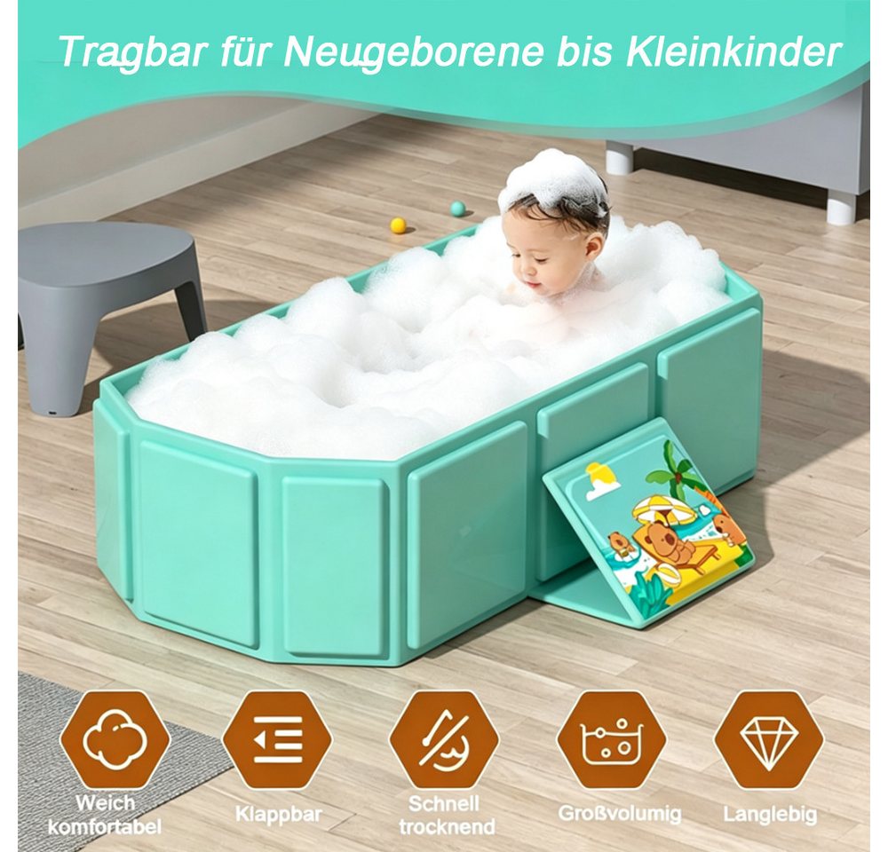 AFKSMILE Babybadewanne Faltbare tragbare Baby Badewanne,badewanne Faltbar für 0-6 Jahr,kompak, Faltbare babybadewanne,baby pool,Leicht zu verstauen und tragbar Bild 3