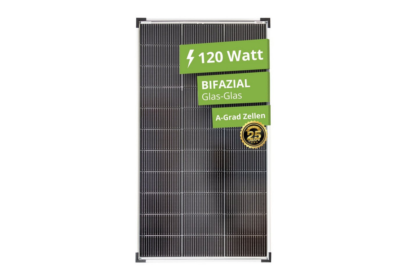 solartronics Solarmodul Monokristallines Solarpanel 120W 18V Bifazial, Monokristallin Bild 3