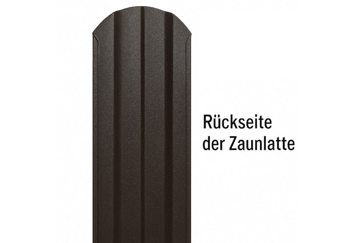 QLS Metallzaun Zaunlatte Matt Verzinkt Rundkopf 120x10,5cm, Optisch saubere Befestigung – Schrauben liegen bündig Bild 3