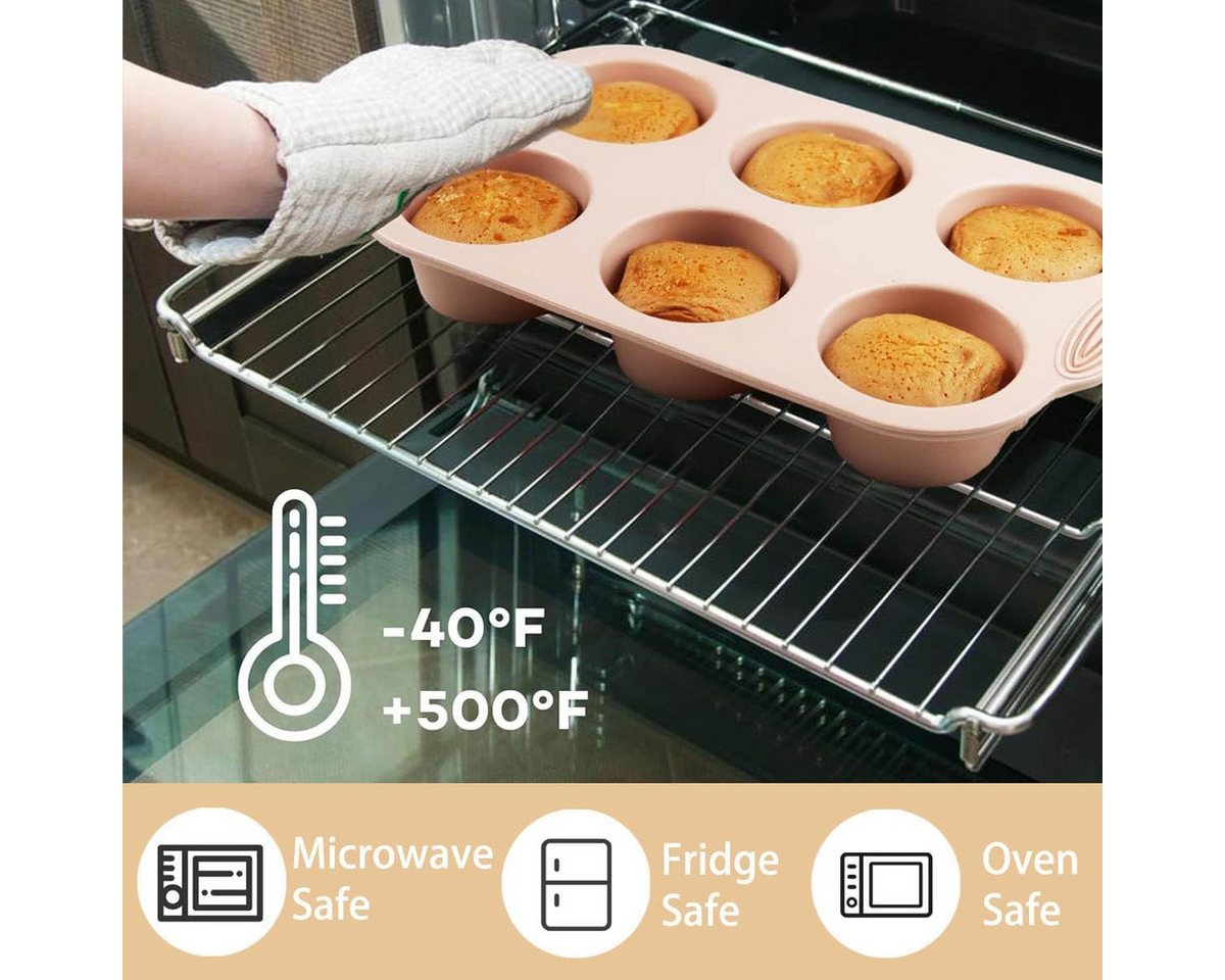 FELIXLEO Silikonform 3 Stück Silikon Muffinblech Muffinform Cupcake Backform, (1-tlg) Bild 5