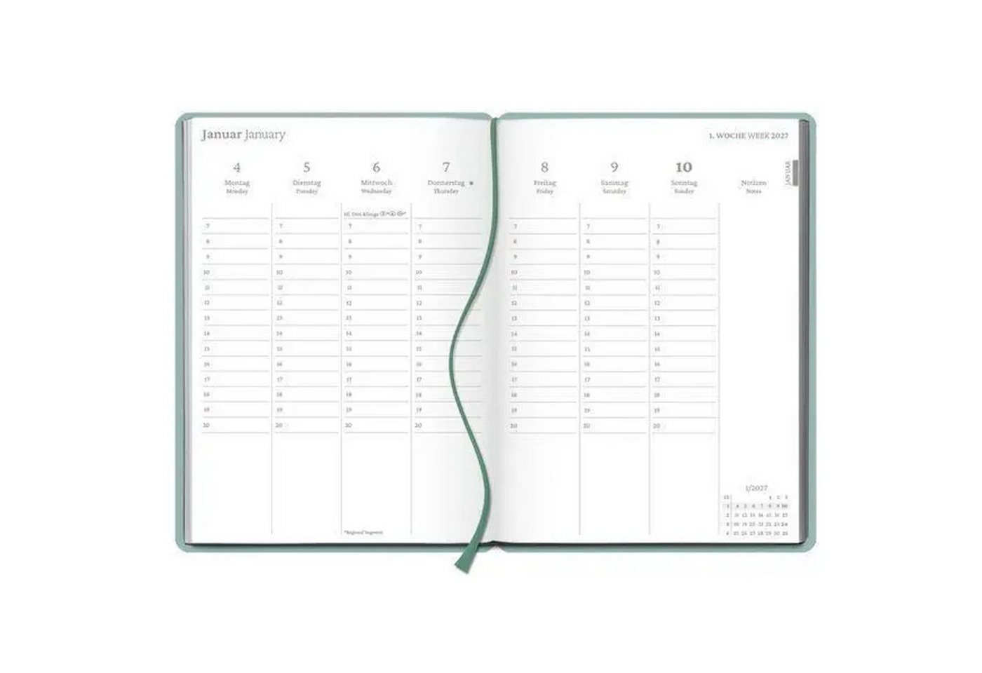 Korsch Verlag Terminkalender Wochenplaner Salbei 2027