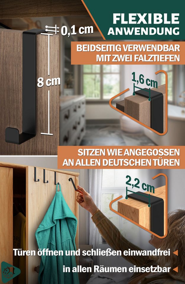 Lindenstein Türhaken Türhaken zum Einhängen 10er Set Bild 4