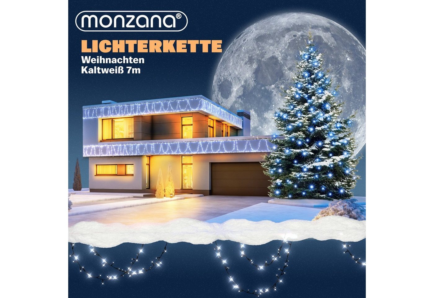 Deuba Lichterkette, 100 LED Außen Timer 8 verschiedene Leuchtmodi IP44 Dimmbar Batterie Bild 3