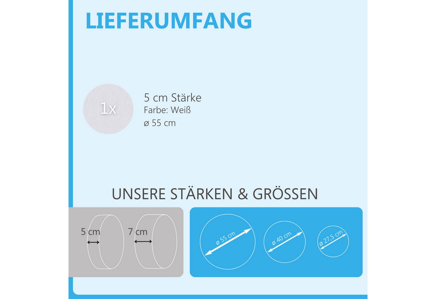 platino24 Akustikplatte 1 Akustik Schallabsorber aus Basotect ® G+ / Kreis 55 cm Bild 2