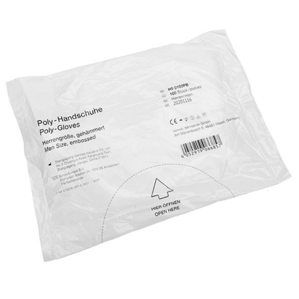 DocMed Einweghandschuhe Poly-Handschuhe (Polyethylen Handschuhe, 100-St., Suchtz für hygienische Anwendungen, einmaliger Gebrauch) Leicht und flexibel, Verbesserte Griffigkeit Bild 3