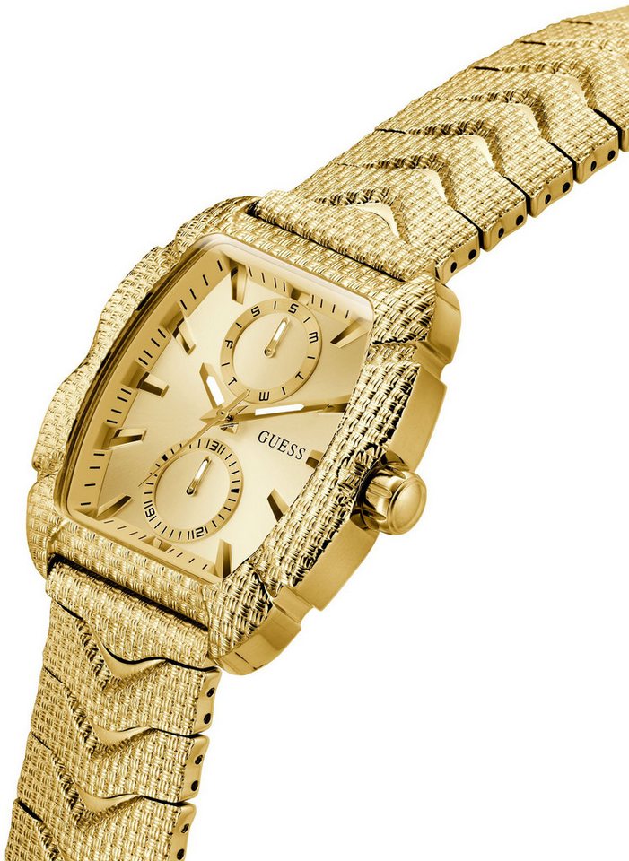Guess Multifunktionsuhr NILE GW0885G1, Quarzuhr, Armbanduhr, Herrenuhr, Datum, Wochentag, Edelstahlarmband