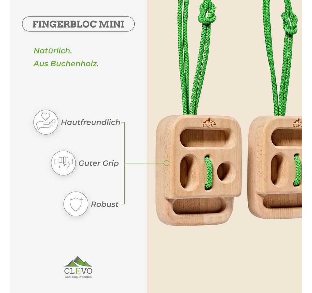 Clevo Climbing Kletter-Trainingsgerät CLEVO Fingerbloc Mini portables Hangboard Bild 4