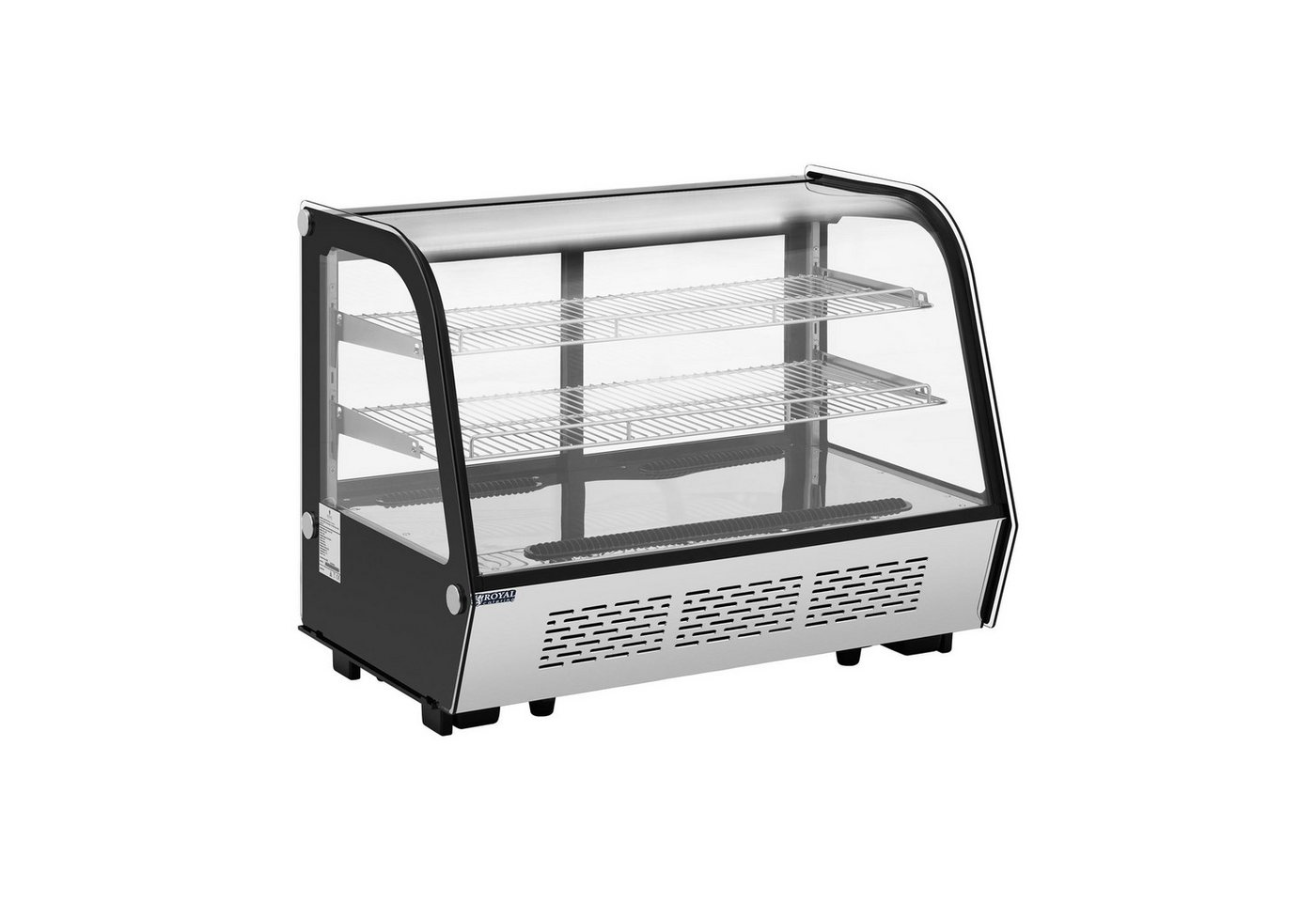 Royal Catering Kühlschrank RCCC-160ST, 69 cm hoch, 57 cm breit, Kühlvitrine 160 L Kuchentheke 3 Ebenen Kühltheke Edelstahl + Glas 2 - Bild 2