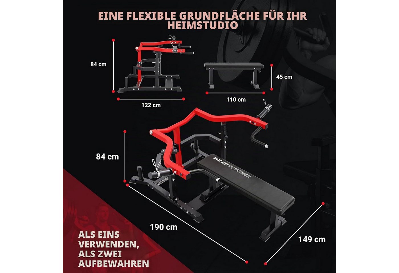 Dripex Half Rack Brustpresse, Bankdrücken-Station mit unabhängigen Pressarmen, Bankdrücken-Station mit unabhängigen Pressarmen