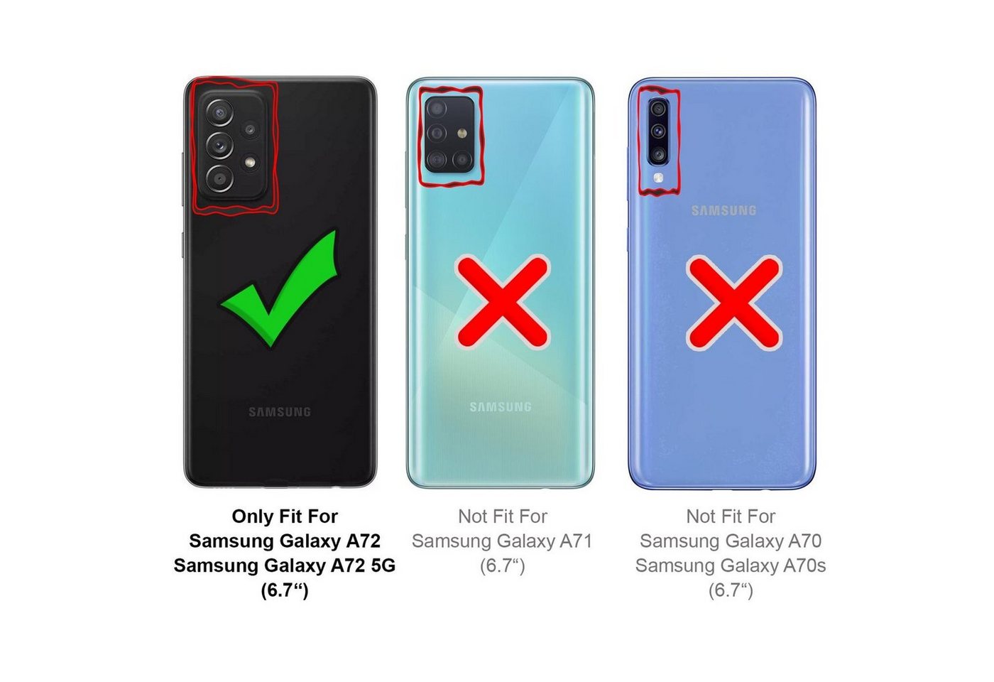 CoolGadget Schutzfolie Panzerfolie für Samsung A72, (Spar-Set 4in1, 2x Displayschutz, 2x Kameraschutz), Panzerglas Schutzfolie für Samsung Galaxy A72 Folie Bild 2