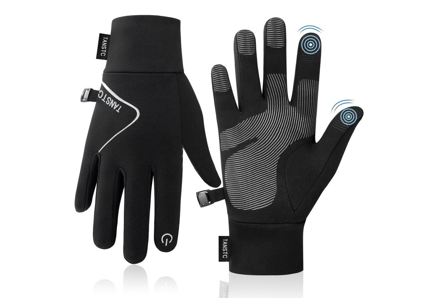 TANSTC Thermohandschuhe Fahrradhandschuhe Kinder Warme Handschuhe Softshell Winterhandschuhe (Set) Touchscreen,rutschfeste,reflektierende,wärme,leicht,winddicht Bild 5
