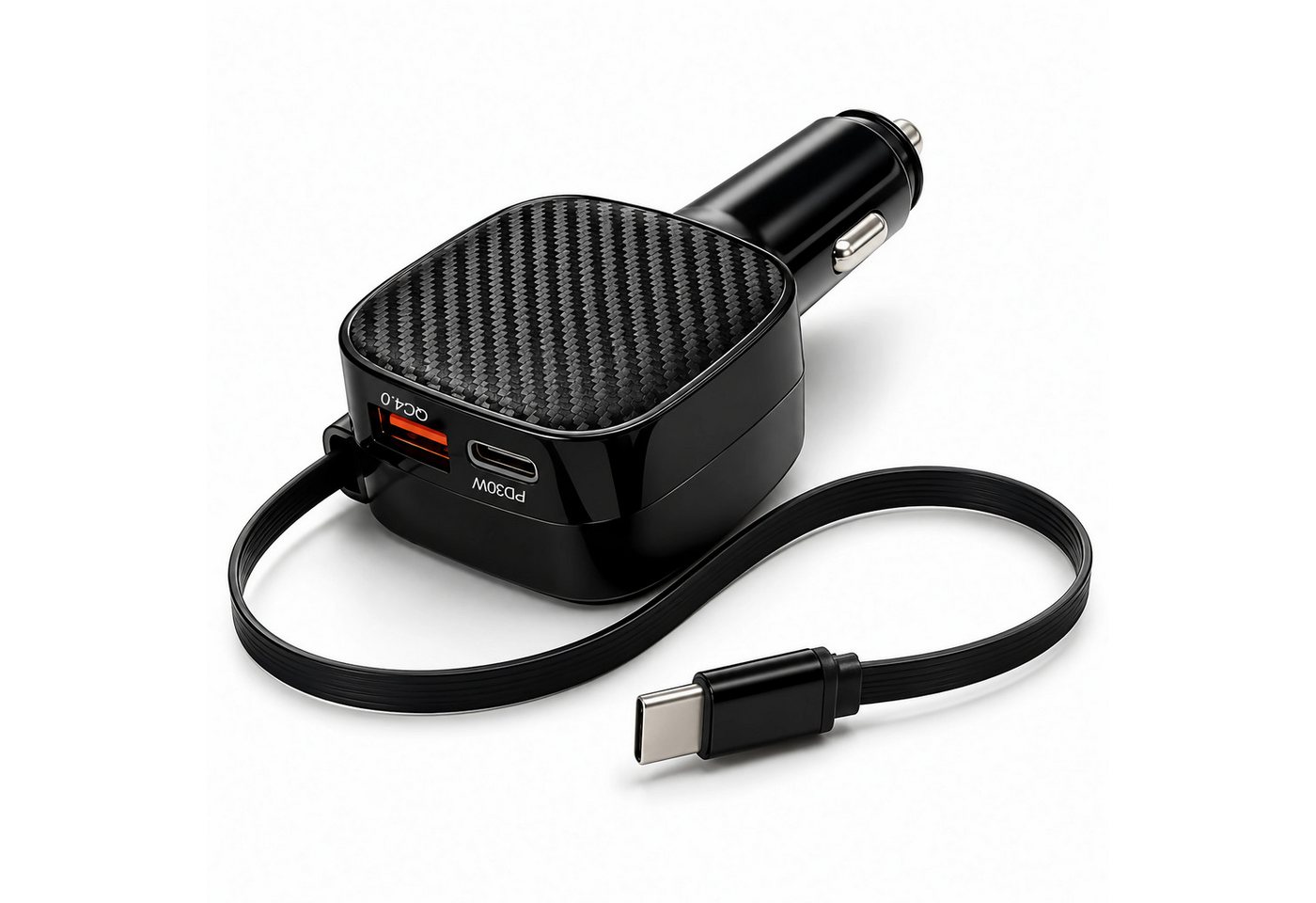 Bolwins E24C Auto Ladegerät 85W mit USB-C-Kabel, PD30W, 2x USB-C/USB-A für PKW USB-Ladegerät (3000 mA, Einzelset, 1-tlg., 1x 85W KFZ-Ladegerät mit einziehbarem USB-C-Kabel, 85W Gesamtleistung, USB-C Einziehkabel 65cm, PD30W, QC4.0, 3 Geräte) Bild 2