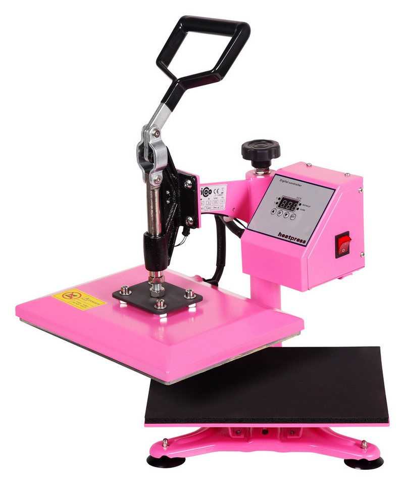 RICOO Bügelmaschine Transferpresse T Shirt Druckmaschine Textilpresse RICOO POWER-ZWERG-LP, Rosa / Pink Heißpresse Textildruck Shirt Druck Hitzetransfer