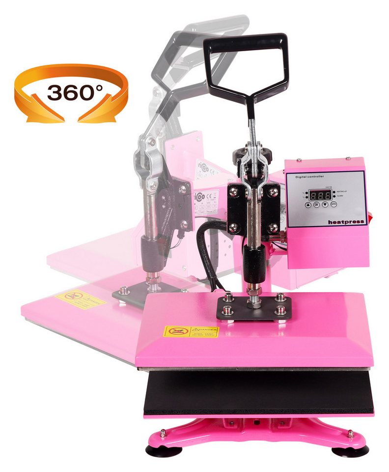 RICOO Bügelmaschine Transferpresse T Shirt Druckmaschine Textilpresse RICOO POWER-ZWERG-LP, Rosa / Pink Heißpresse Textildruck Shirt Druck Hitzetransfer Bild 5