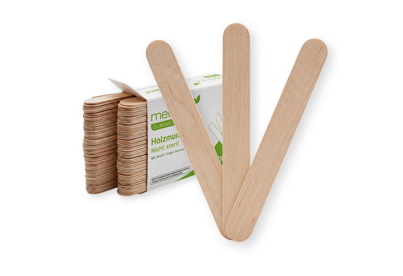Medi-Inn CLASSIC Mundpflegecenter Mundspatel aus Holz, Holzspatel, unsteril, 100-tlg.