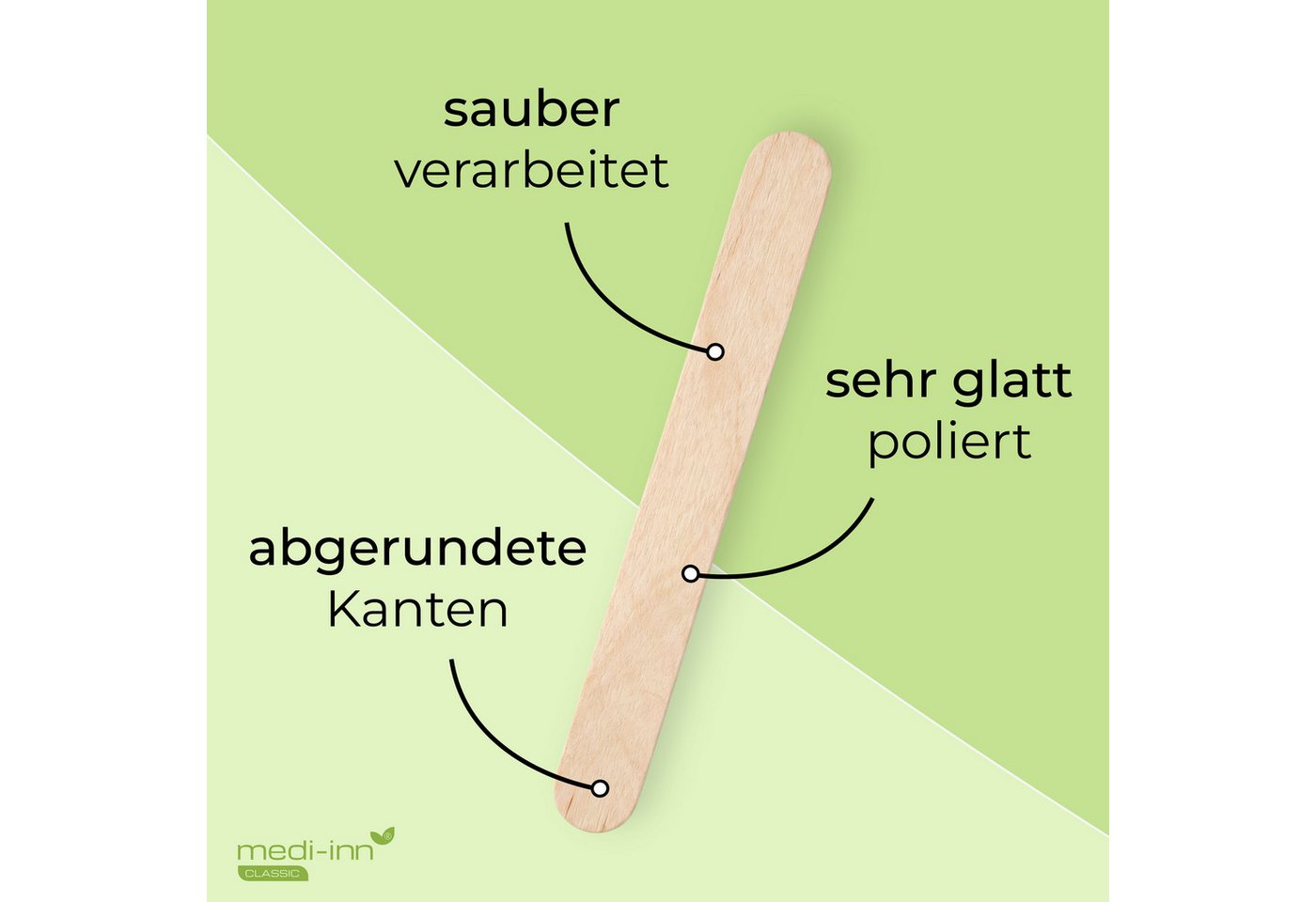 Medi-Inn CLASSIC Mundpflegecenter Mundspatel aus Holz, Holzspatel, unsteril, 100-tlg. Bild 2