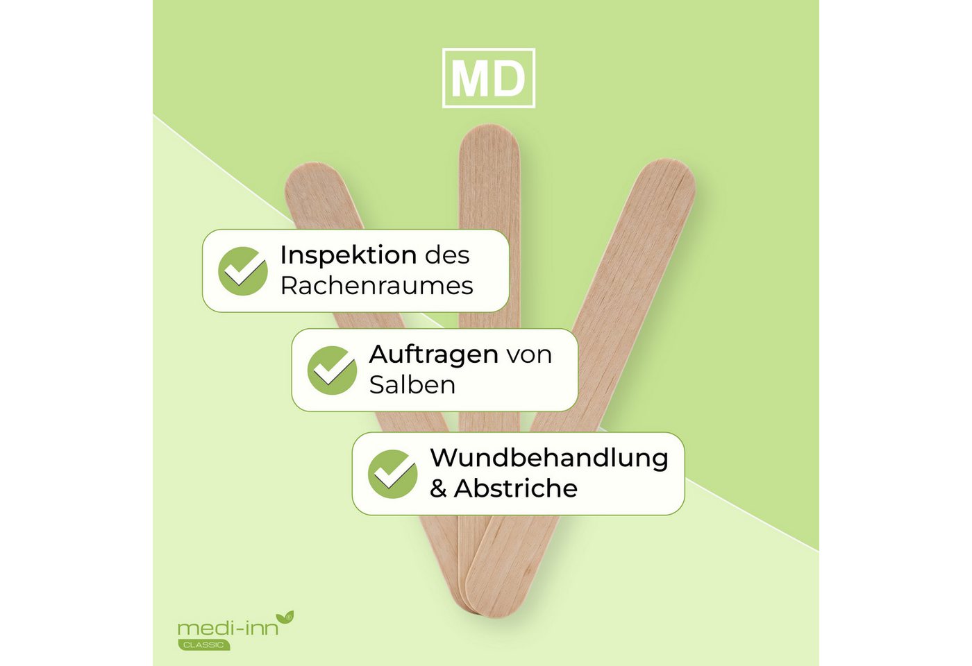 Medi-Inn CLASSIC Mundpflegecenter Mundspatel aus Holz, Holzspatel, unsteril, 100-tlg. Bild 5