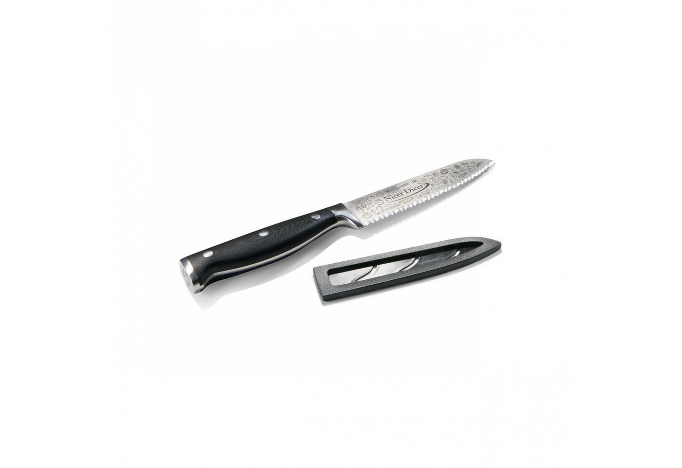 Genius Universalmesser Nicer Dicer Knife, Professional Allzweckmesser (13 cm), aus Edelstahl mit Wellenschnitt