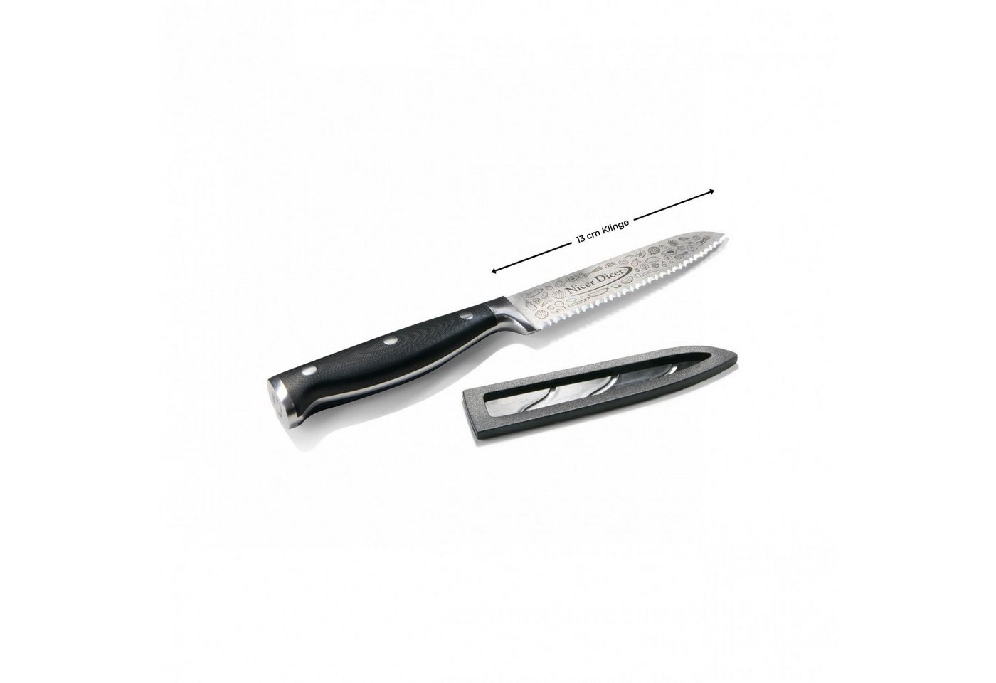 Genius Universalmesser Nicer Dicer Knife, Professional Allzweckmesser (13 cm), aus Edelstahl mit Wellenschnitt Bild 2