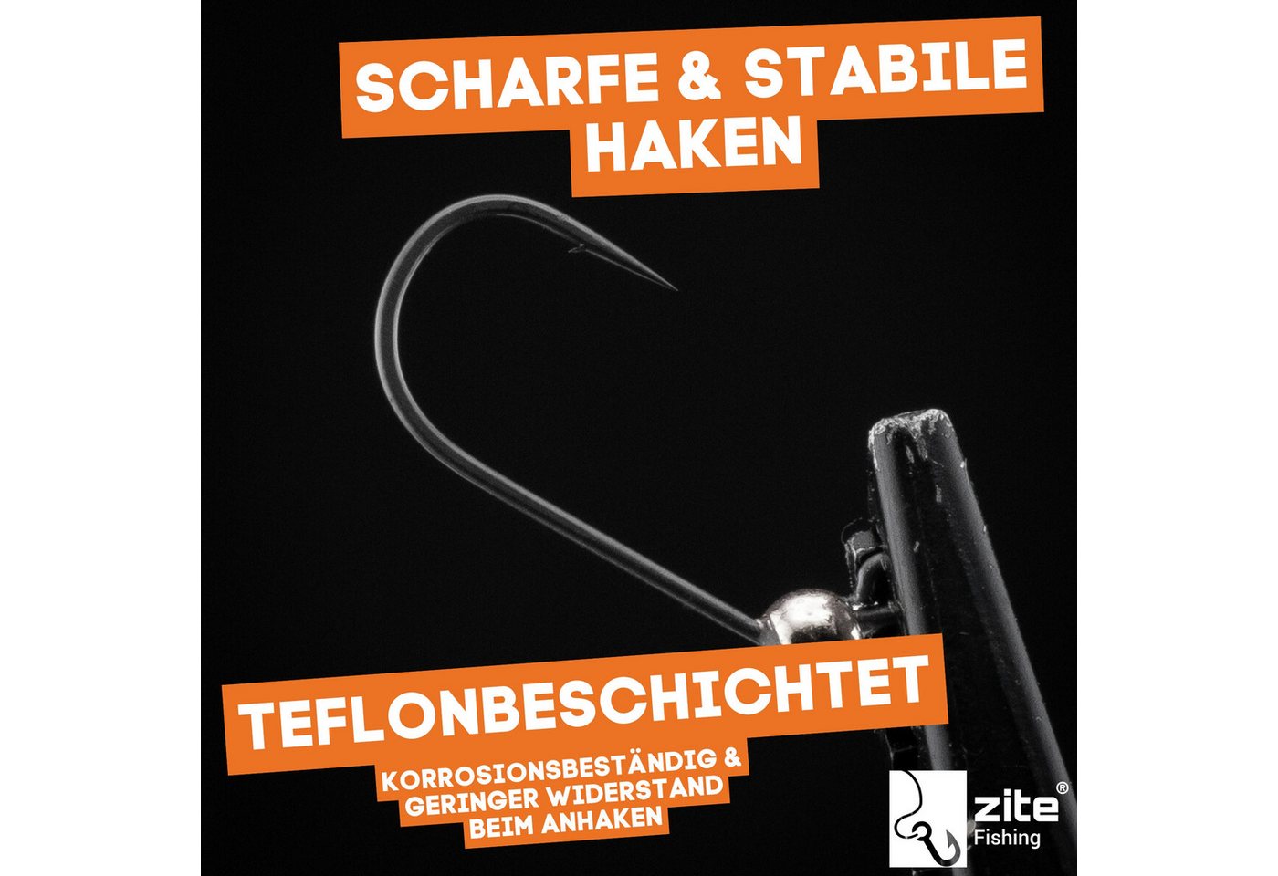 Zite Jighaken NaturalMatt Tungsten ProSharp Angelhaken Teflonbeschichtet Forelle Bild 2