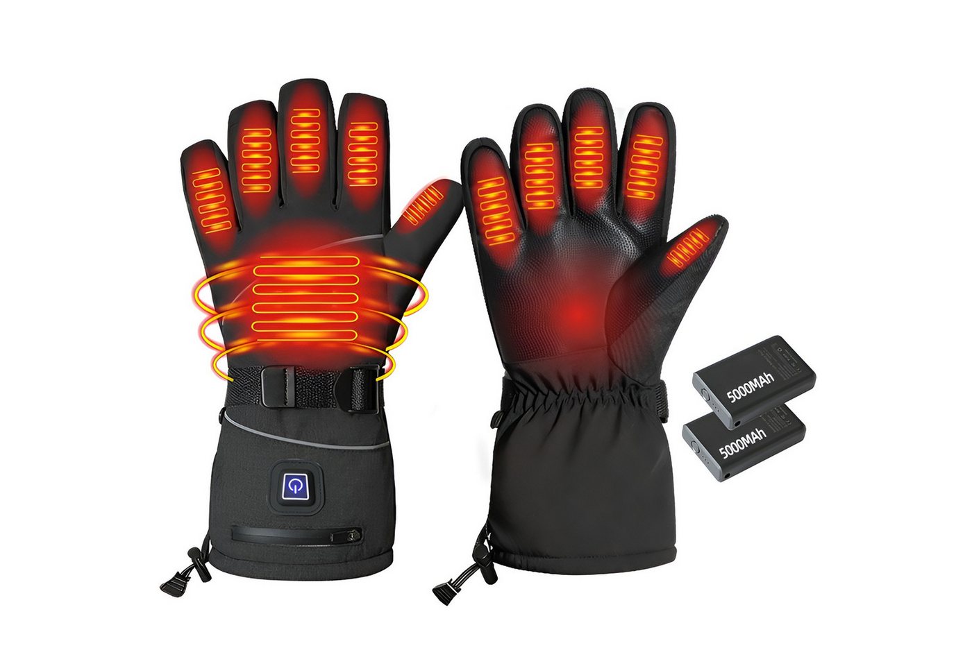 Lisabonde Hitzeschutzhandschuhe Beheizbare Winterhandschuhe, wasserdicht, Touchscreen, 3 Heizstufen Beheizbar, Touchscreen, wasser- & winddicht, verstellbares Armband Bild 3