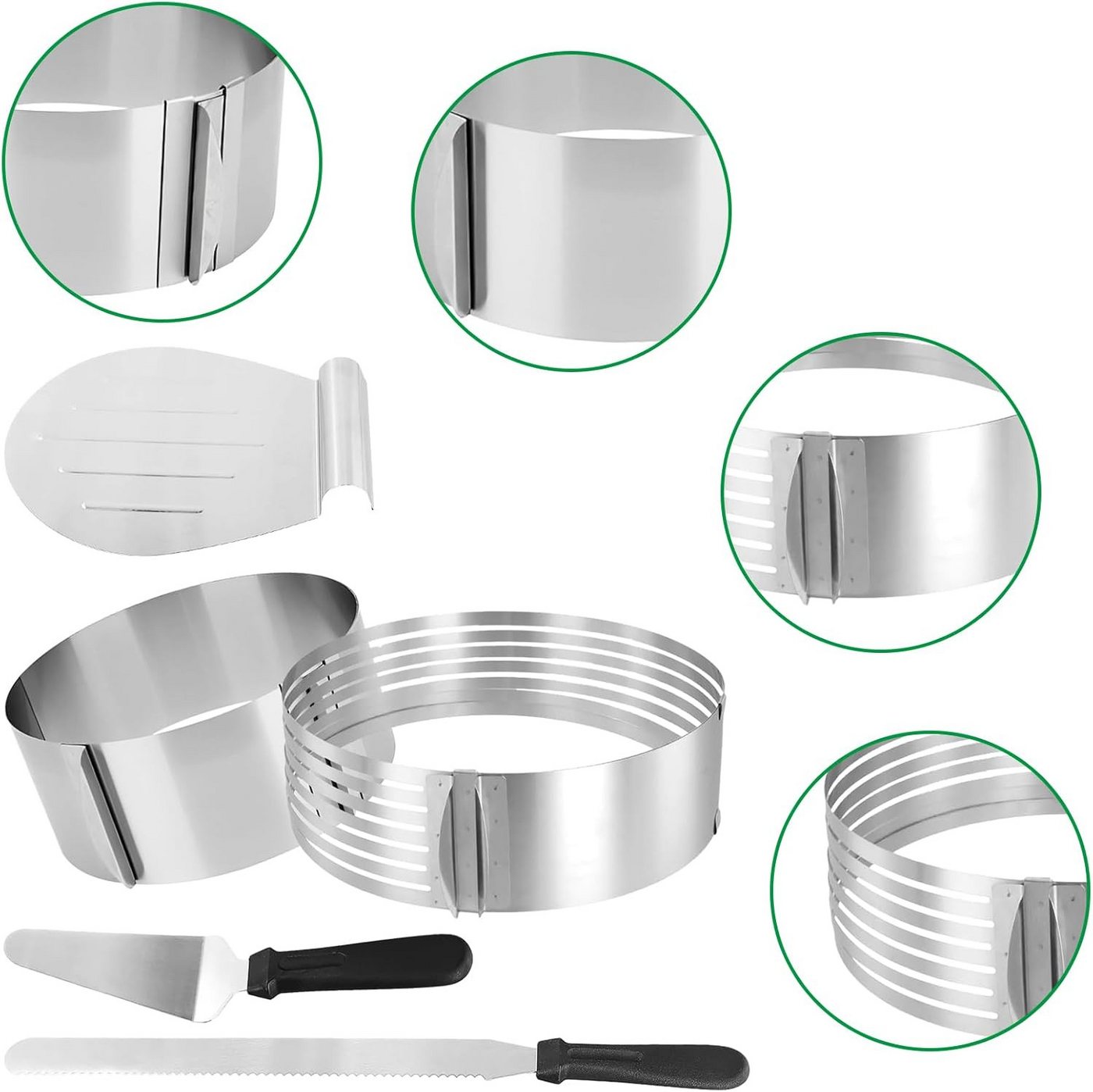 FELIXLEO Gemüseschneider 5tlg Tortenring verstellbar Set hoch 8cm Bild 4