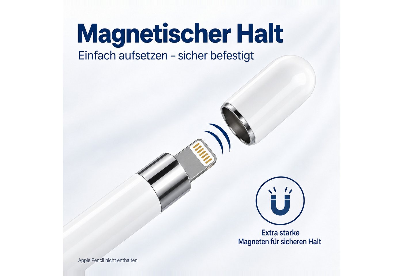 PlugUp Eingabestift-Adapter Ersatzkappe für Apple Pencil 1. Generation – Schutzkappe für Ladeport (1-St) Ersatzkappe für den Apple Pencil 1. Generation