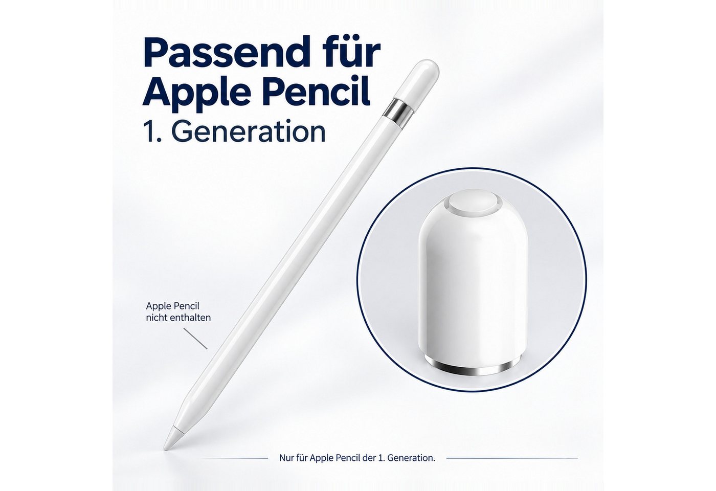 PlugUp Eingabestift-Adapter Ersatzkappe für Apple Pencil 1. Generation – Schutzkappe für Ladeport (1-St) Ersatzkappe für den Apple Pencil 1. Generation Bild 5