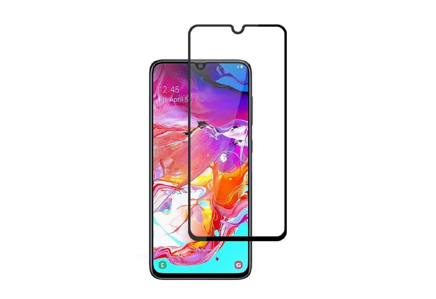 Protectorking Schutzfolie 2x 9H Hartglas für Samsung Galaxy A40 FULL COVER Panzerfolie Displaysc, (2-Stück), EDGE-TO-EDGE-ABDECKUNG Bild 4