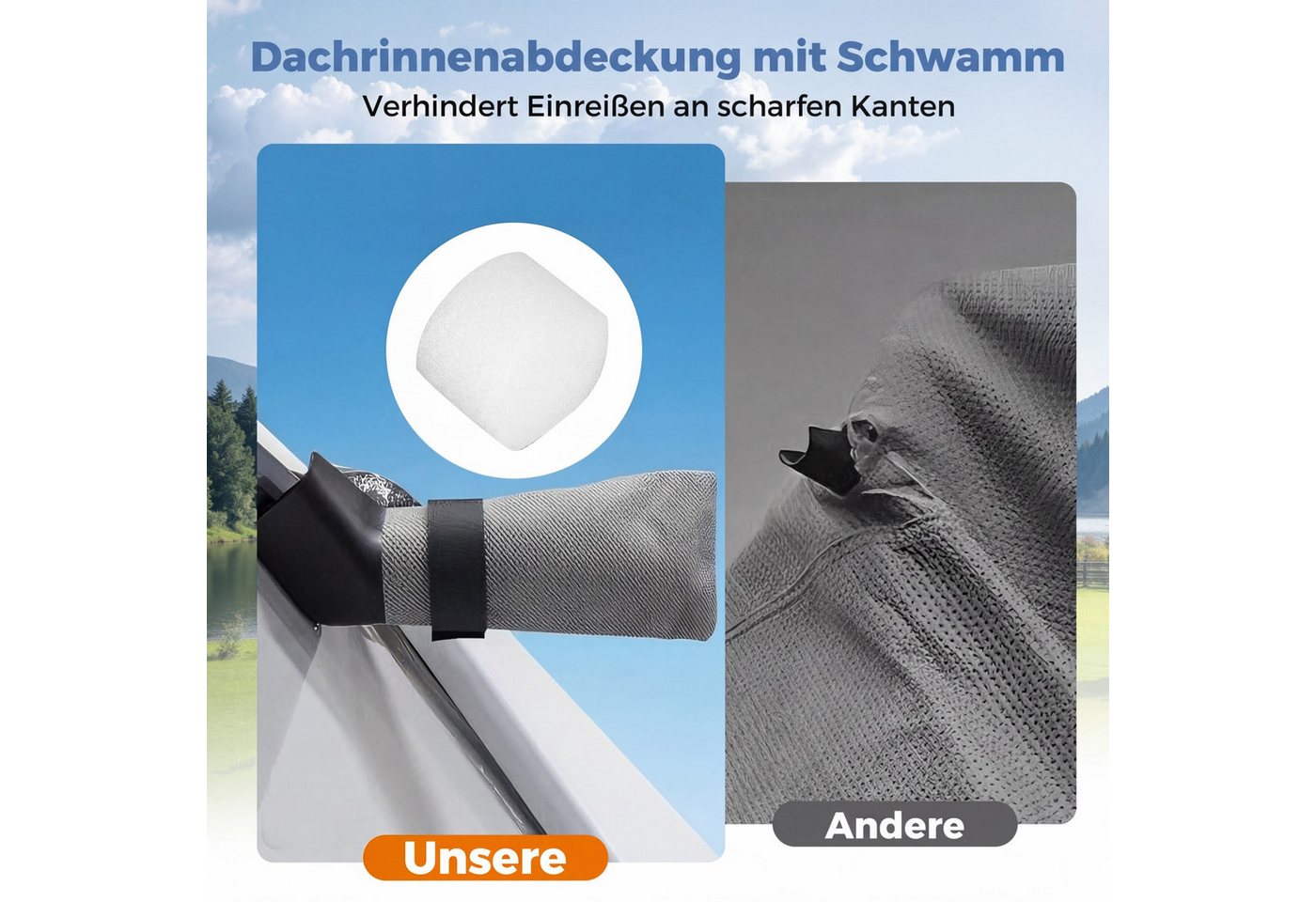 COSTWAY Wohnwagenschutzhülle, Wohnwagen Abdeckung aus Vliesstoff, wetterfest Bild 3