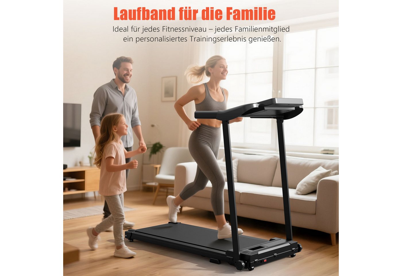 Favofit Laufband 3-in-1 Faltbares Laufband, 1–10 km/h, 2,5 PS Peak, 12 Programme Bild 2