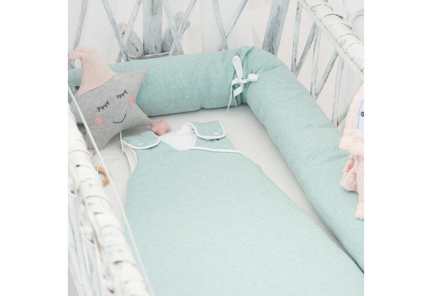 Nordic Coast Company Babyschlafsack, mitwachsend & atmungsaktiv I waschbar I Baumwolle I Grau Bild 4