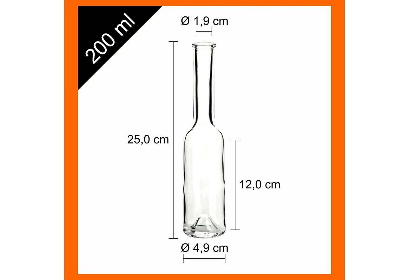 gouveo Trinkflasche Glasflaschen 200 ml Sinfonie mit Korken - Kleine Flasche 0,2 l, 24er Set, Holzgriffkorken Bild 5