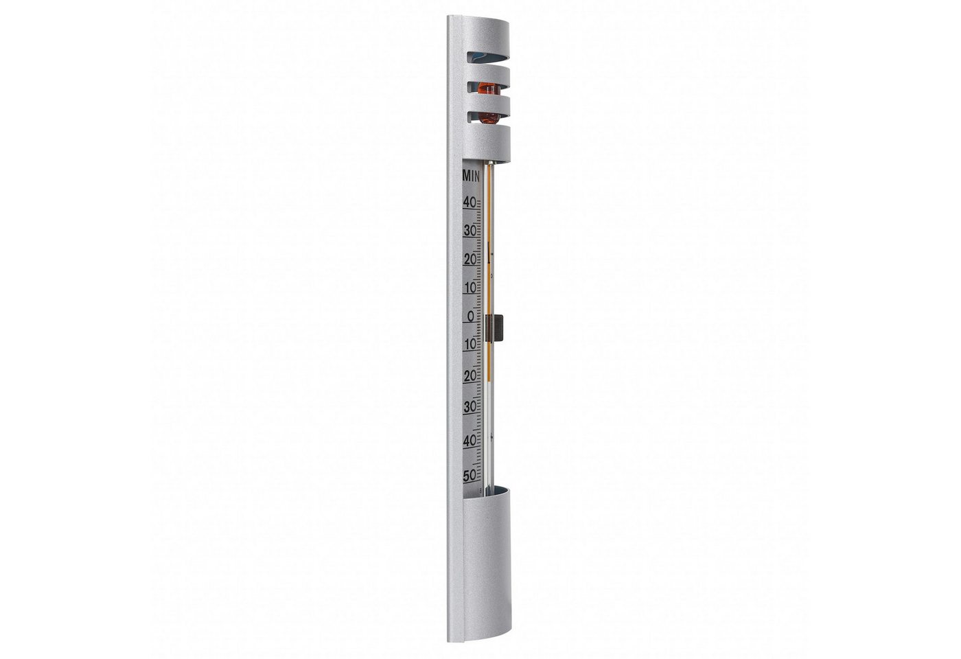TFA Dostmann Raumthermometer Maxima-Minima-Thermometer aus Aluminium silber, Zeigt aktuelle hoechste und tiefste Temperatur an Bild 2