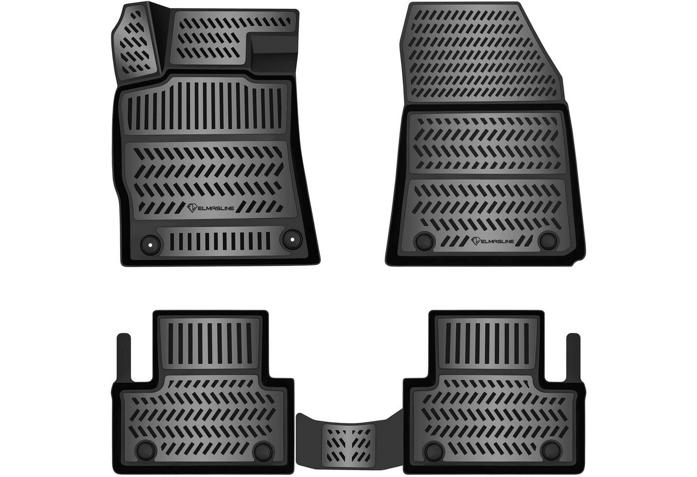 ELMASLINE Auto-Fußmatten Gummi (4 St), für PEUGEOT 308 III (2021-2025) 3. Generation - 3D Gummimatten mit extra hohem Rand für mehr Schutz - Passend für Baujahre:, 2022 - 2025 Bild 5