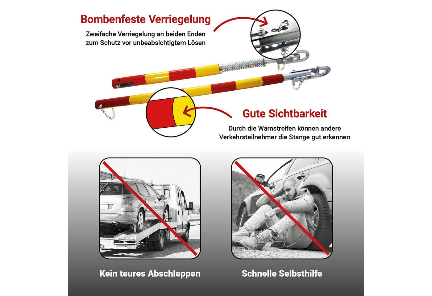 Bituxx Abschleppstange bis 5T Zugkraft