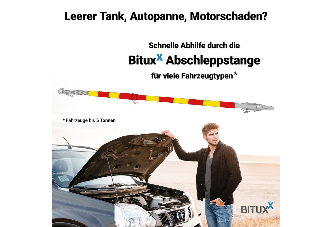 Bituxx Abschleppstange bis 5T Zugkraft Bild 5