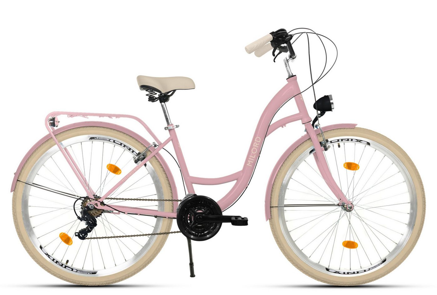 Milord Cityrad Damenfahrrad Citybike Hollandrad Fahrrad, 26/28 Zoll, 21-Gang, 21 Gang, (Fahrradständer, Gepäckträger, Klingel, Korb, Kotflügel) Bild 2