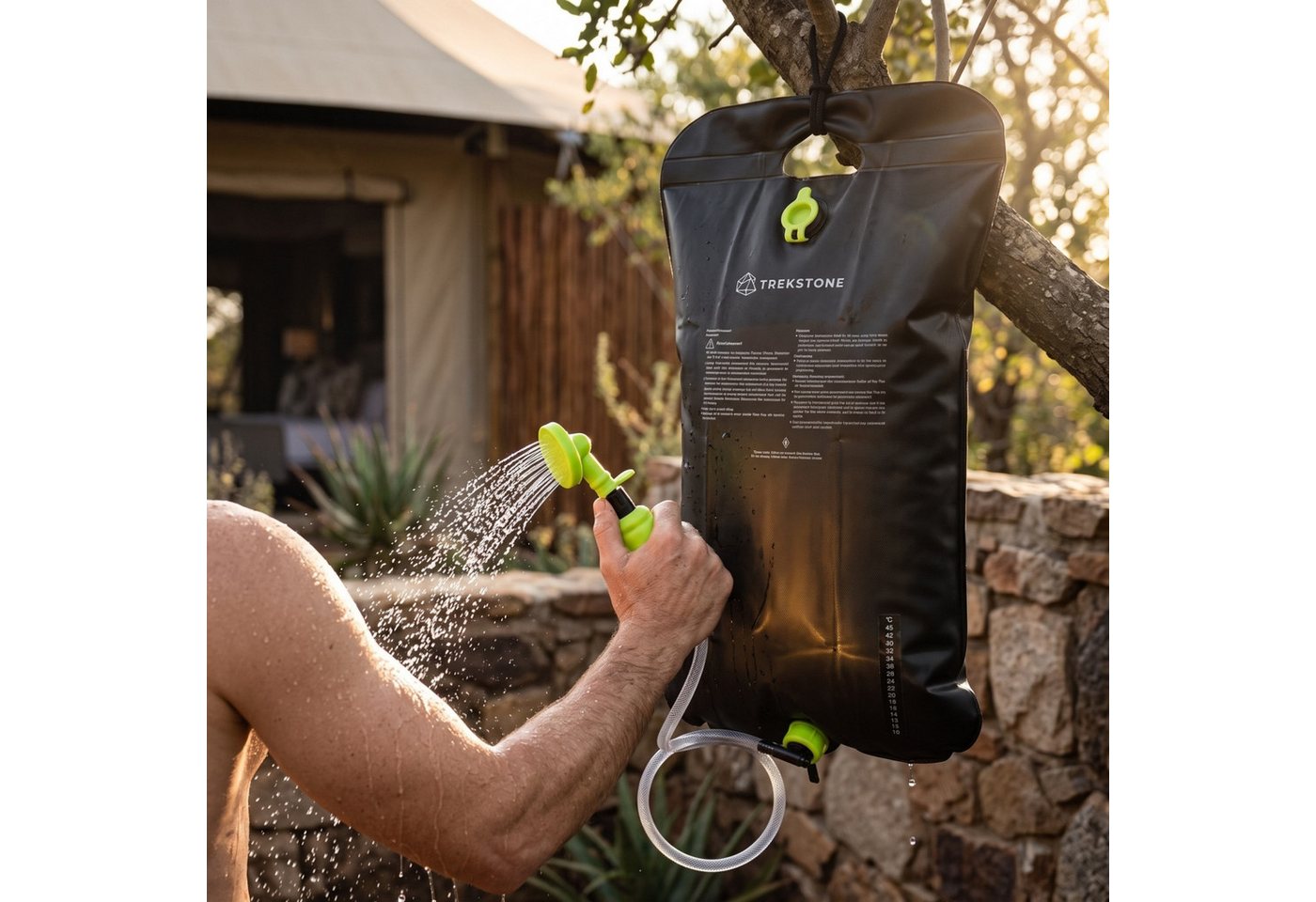 Kremer Solardusche Trekstone SOLAR-CAMPINGDUSCHE Außendusche Gartendusche Schwarz 25 L