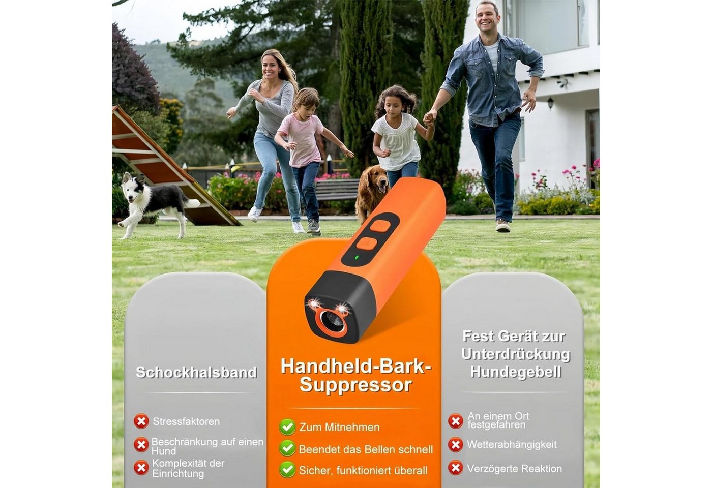 FELIXLEO LED Taschenlampe Ultraschall Hundeabwehr,wiederaufladbar, LED-Taschenlampe,3 Frequenzen (1-St) Bild 4
