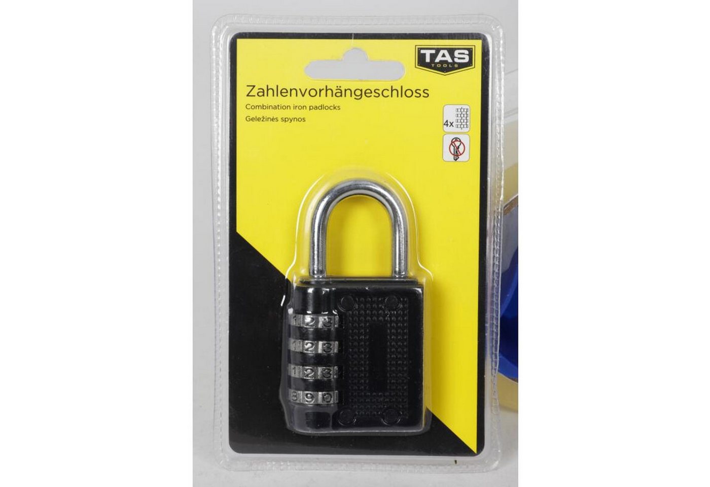 BURI Zahlenbügelschloss Zahlenvorhängeschloss Metall 4-stellig Schloss Koffer Spind Rucksack Bild 2