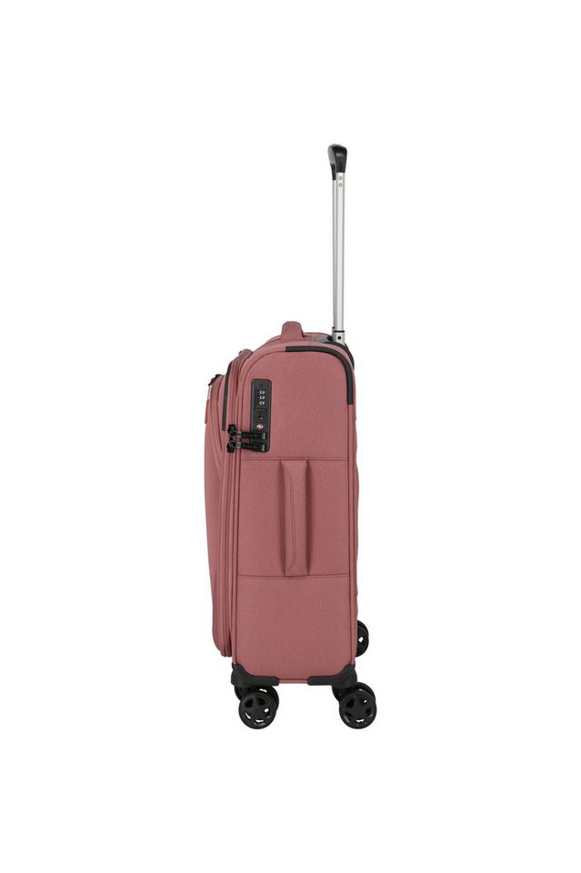 travelite Handgepäckkoffer KICK OFF Reisekoffer, 4 Rollen, 4 Doppelrollen, Außentaschen und Packgurte – leicht und robust