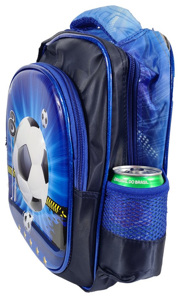 Einkaufszauber Kinderrucksack Kinder Rucksack Fußball 3D, Fussball in 3D geformt
