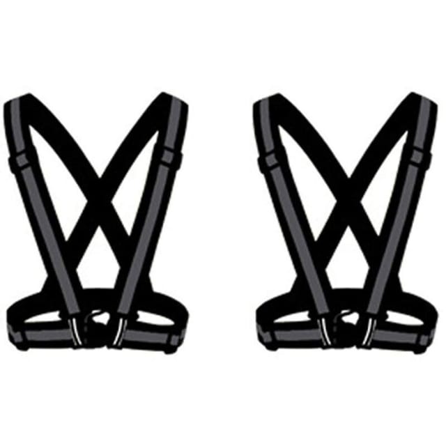 2er-Pack (Schwarz) Reflektierende Sicherheitswesten für Erwachsene/Kinder, gut sichtbare, verstellbare Arbeitswestenjacke, gut sichtbare