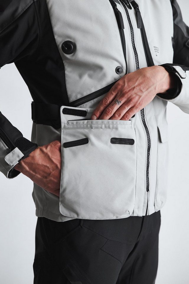 Modeka Motorradjacke Aeris II Motorrad-Textiljacke Airbag vorbereitet,Verbindungsreißverschluss,Ellenbogenprotektore Bild 4