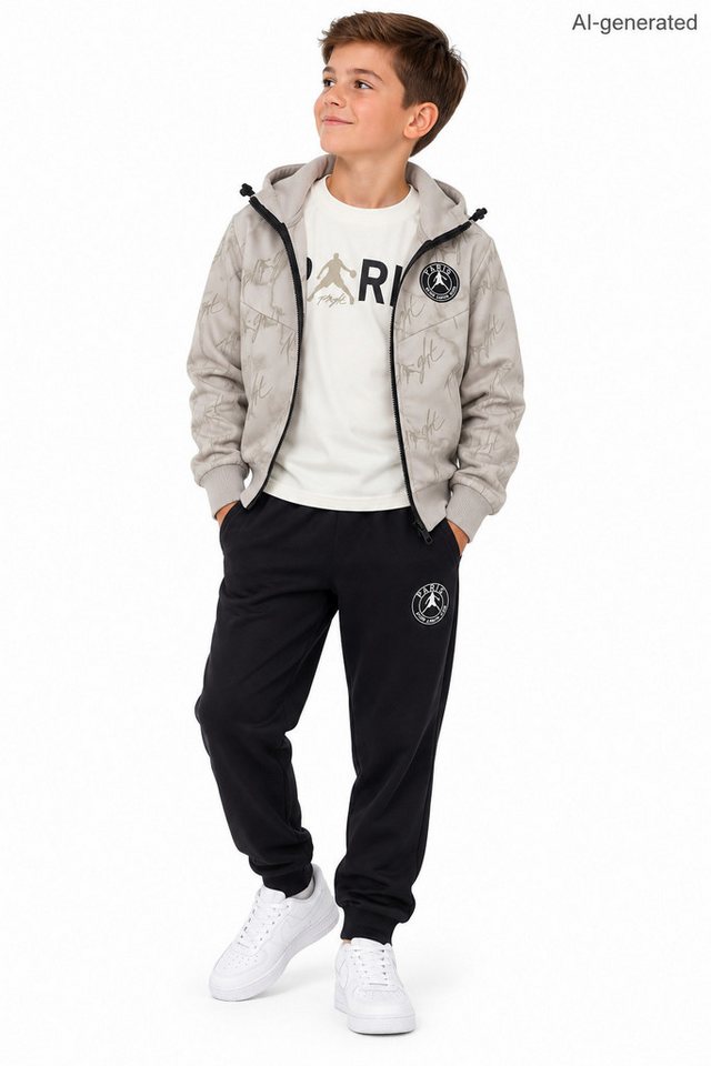Hessis Freizeitanzug Jungen Jogginganzug JF1330 (Set, 3-tlg., Kapuzenjacke, Langarmshirt, Jogginghose), bestehend aus Kapuzenjacke, Langarmshirt, Jogginghose Bild 2